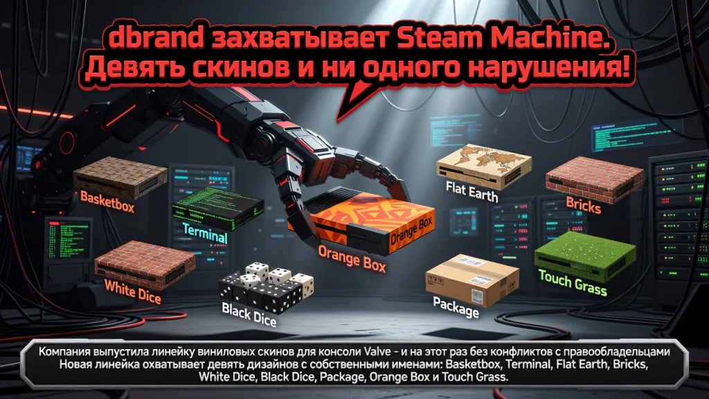 Dbrand захватывает Steam Machine. Девять скинов и ни одного нарушения!